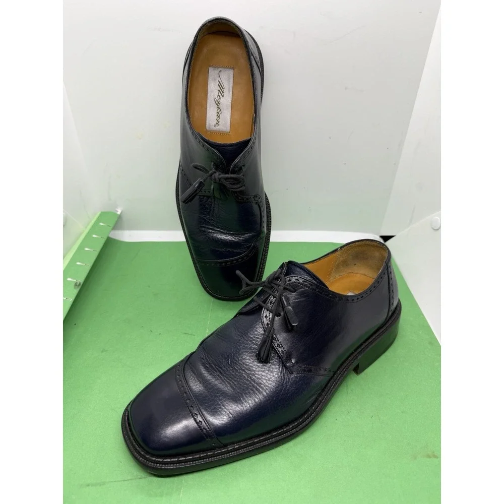 Mezlan Men's Oxford Dress Shoes, Captoe, Black, Size 8M
